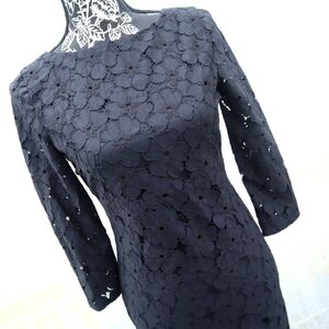 BLACK FLORAL LACE DRESS 0 Diane von Furstenburg DVF Formal Mini Short Bridesmaid